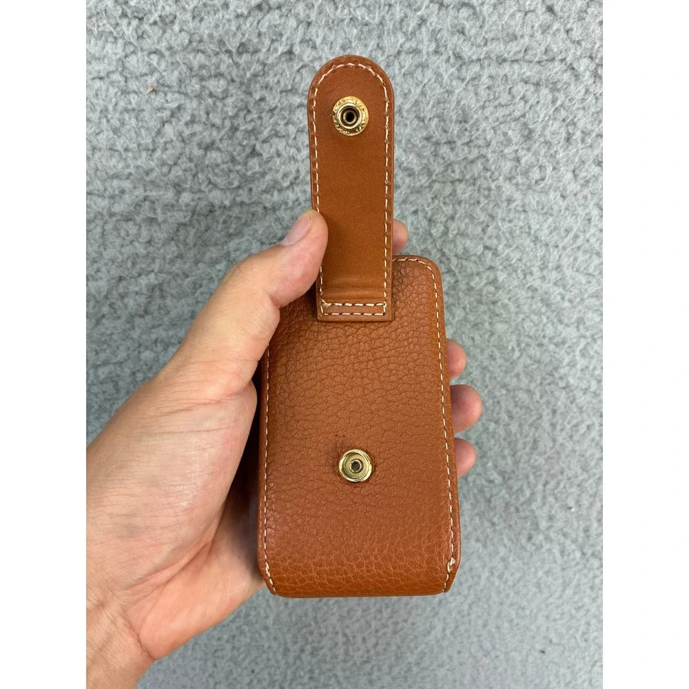 Dooney & Bourke Pebbled Cell Phone Holster Pouch Case Womens OS Brown Vintage